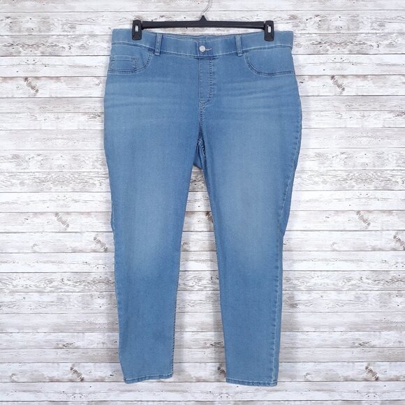 Lee Womens Jeans Jeggings 1X Pull On Blue 505A - Picture 1 of 5